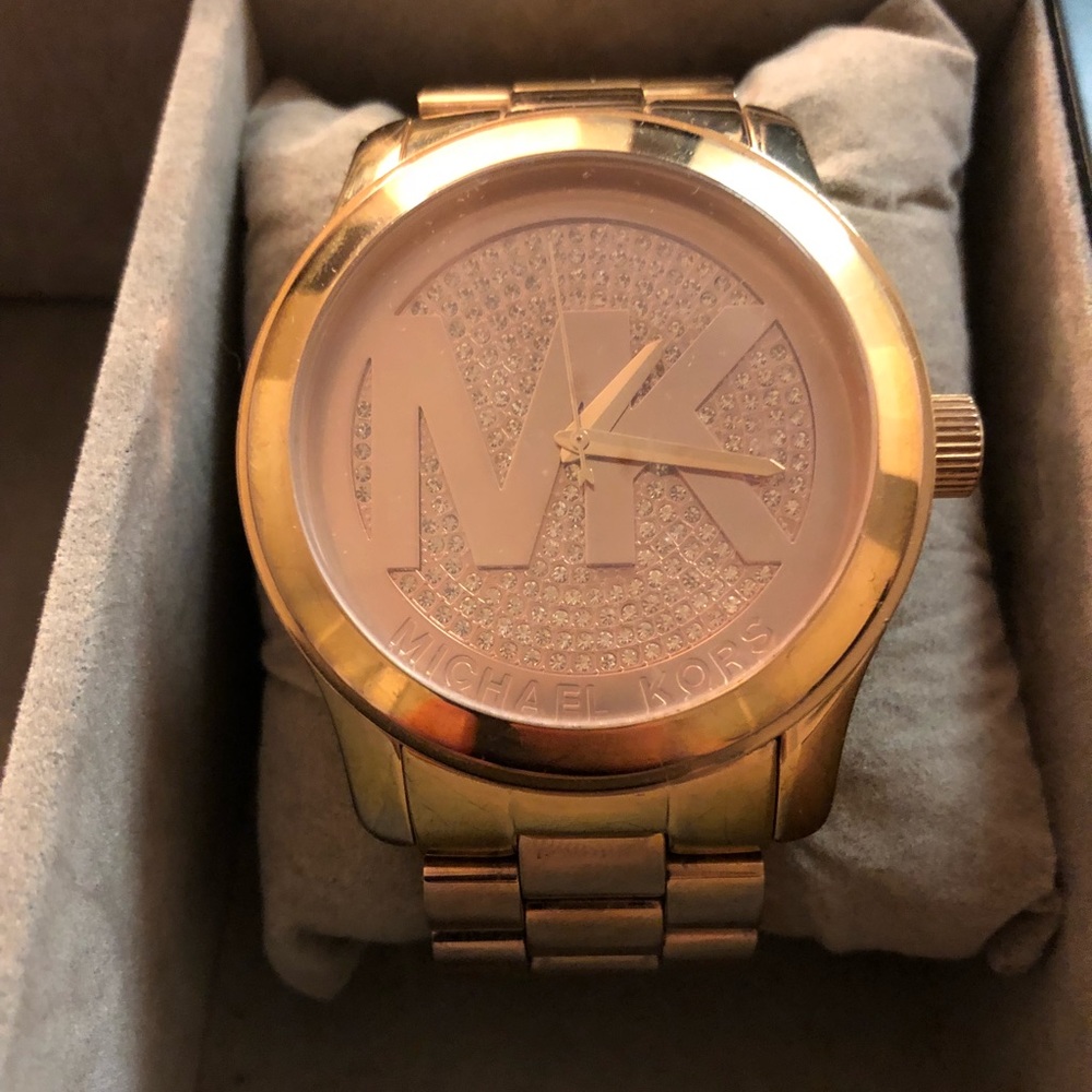 Michael Kors Crystal Encrusted Rosegold Watch